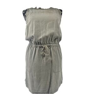 Lou & Grey Lyocell Dress Sleeveless Drawstring Waist Pockets‎ Size S
